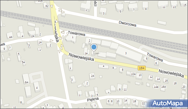 Wronki, Nowowiejska, 1, mapa Wronki