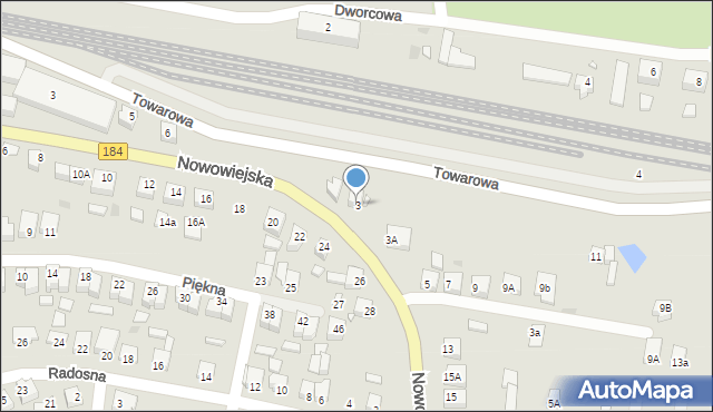 Wronki, Nowowiejska, 3, mapa Wronki