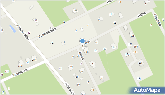 Wrząca, Nowa, 1, mapa Wrząca