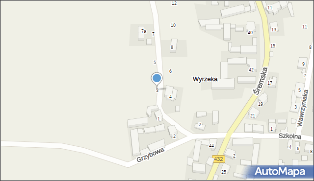 Wyrzeka, Nowa, 3, mapa Wyrzeka