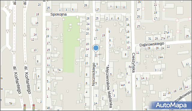 Zabrze, Nocznickiego Tomasza, 11, mapa Zabrza