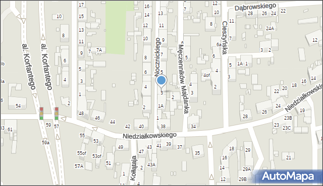 Zabrze, Nocznickiego Tomasza, 3, mapa Zabrza