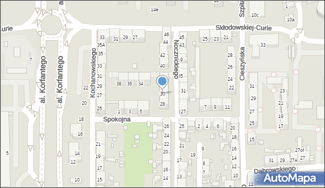 Zabrze, Nocznickiego Tomasza, 30, mapa Zabrza