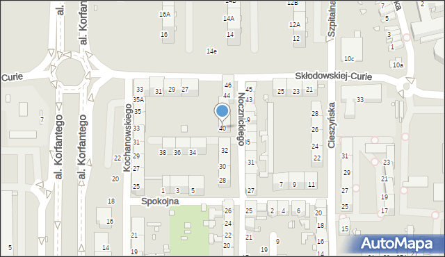 Zabrze, Nocznickiego Tomasza, 40, mapa Zabrza