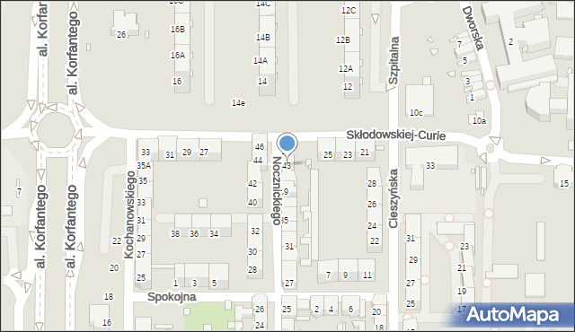 Zabrze, Nocznickiego Tomasza, 43, mapa Zabrza