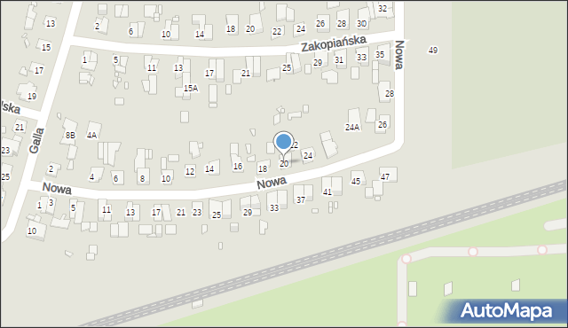 Zabrze, Nowa, 20, mapa Zabrza