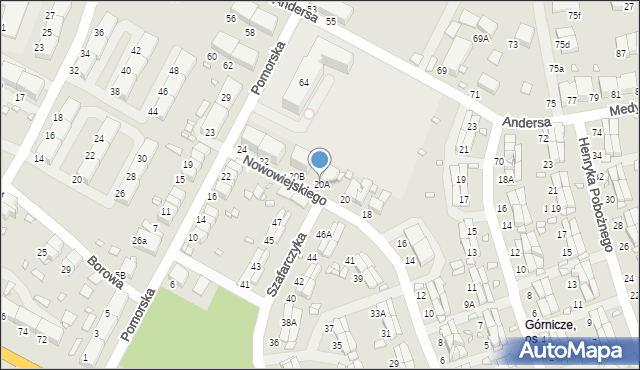 Zabrze, Nowowiejskiego Feliksa, 20A, mapa Zabrza