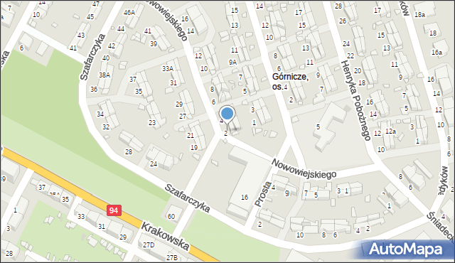 Zabrze, Nowowiejskiego Feliksa, 2A, mapa Zabrza
