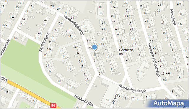 Zabrze, Nowowiejskiego Feliksa, 8A, mapa Zabrza