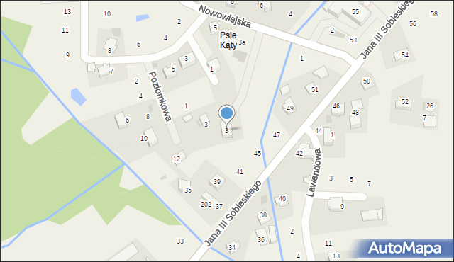 Zagacie, Nowowiejska, 3, mapa Zagacie