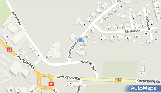 Żagań, Nocznickiego Tomasza, 4, mapa Żagań