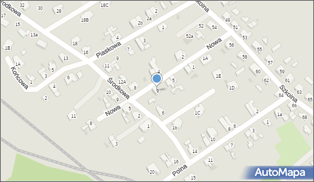 Żagań, Nowa, 9, mapa Żagań
