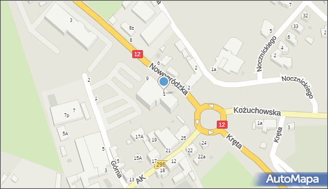 Żagań, Nowogródzka, 1, mapa Żagań