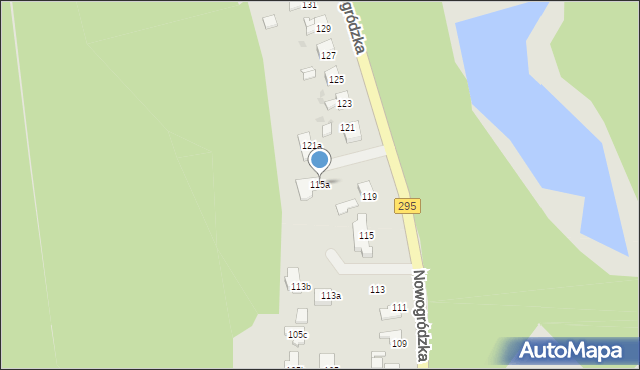 Żagań, Nowogródzka, 115a, mapa Żagań