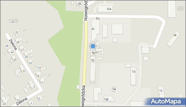 Żagań, Nowogródzka, 78, mapa Żagań