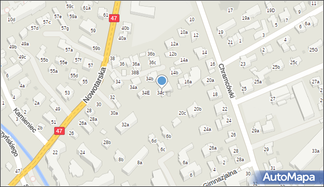 Zakopane, Nowotarska, 34c, mapa Zakopanego