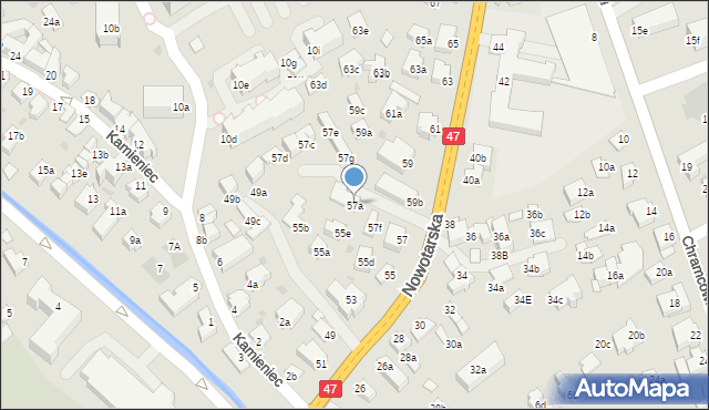 Zakopane, Nowotarska, 57a, mapa Zakopanego