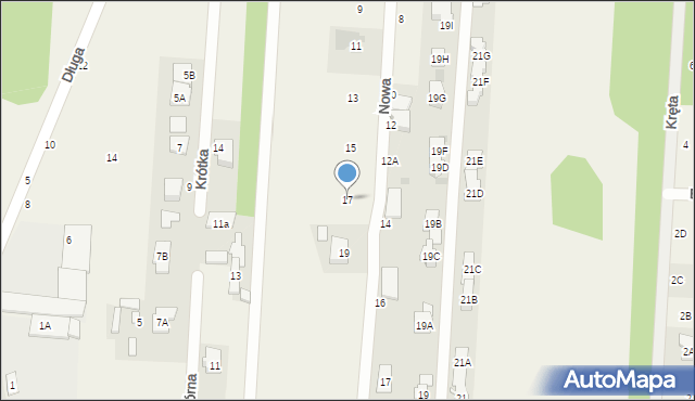 Zakręt, Nowa, 17, mapa Zakręt