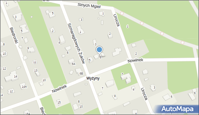 Zalesie Górne, Nowinek, 6A, mapa Zalesie Górne