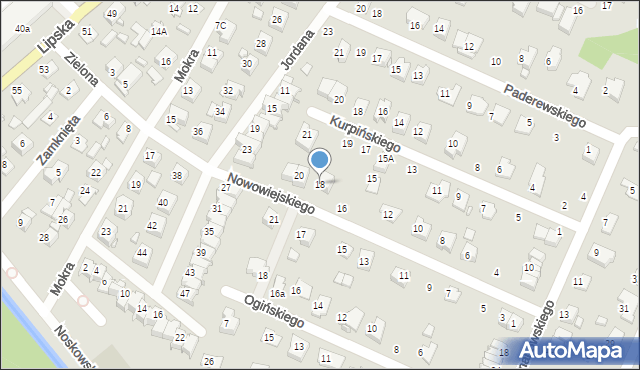 Zamość, Nowowiejskiego Feliksa, 18, mapa Zamościa