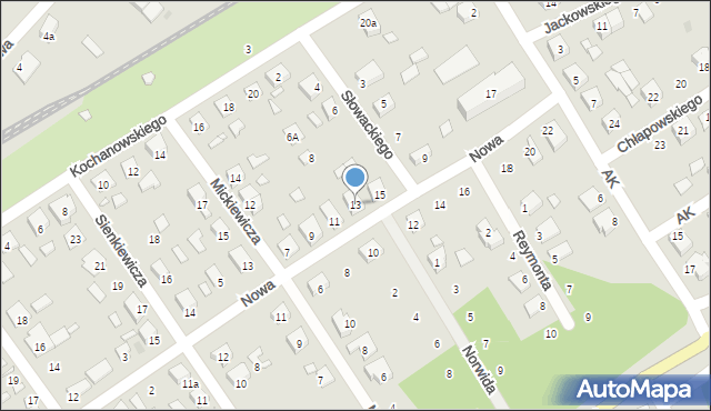 Zaniemyśl, Nowa, 13, mapa Zaniemyśl