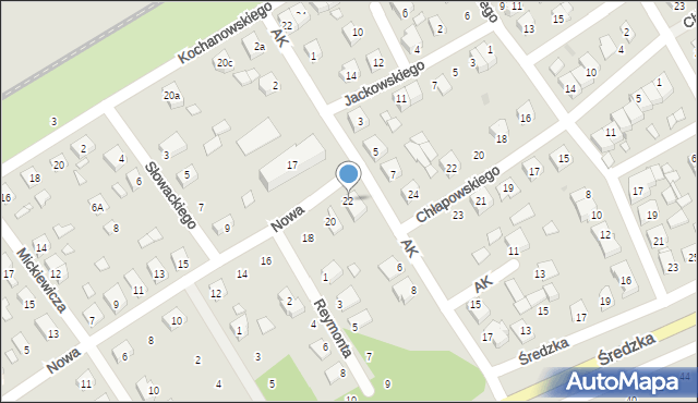 Zaniemyśl, Nowa, 22, mapa Zaniemyśl