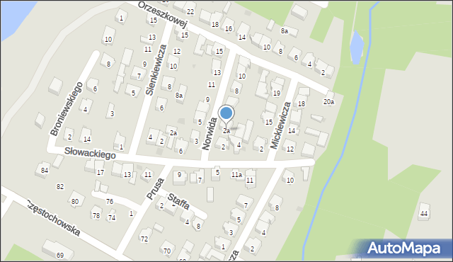 Żarki, Norwida Cypriana Kamila, 2a, mapa Żarki