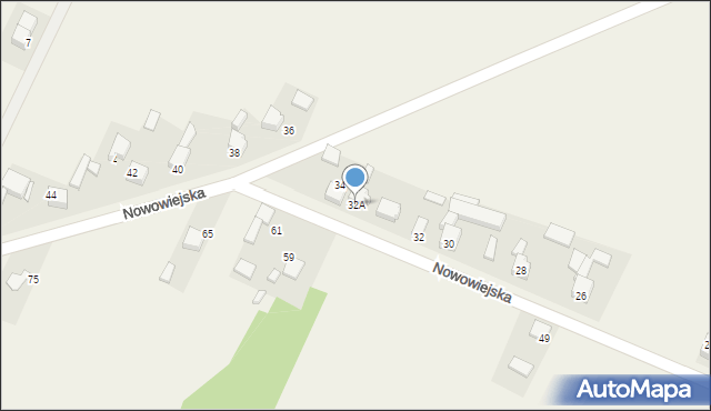 Zawada, Nowowiejska, 32A, mapa Zawada