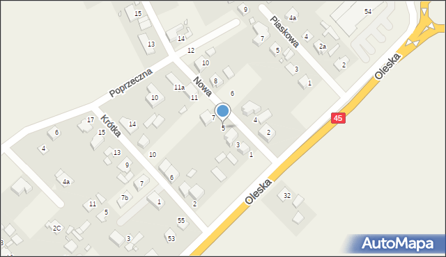 Zawada, Nowa, 5, mapa Zawada