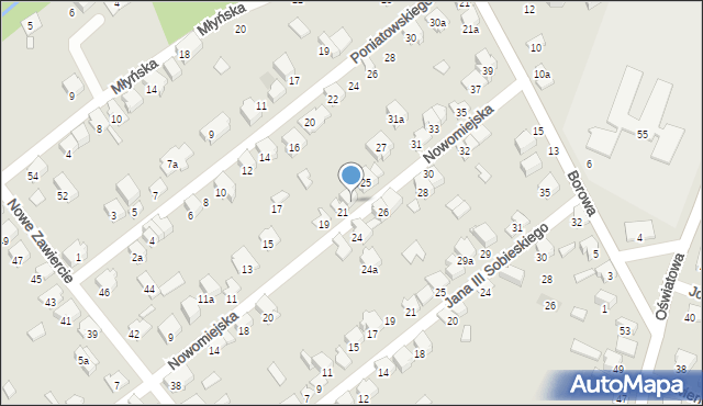 Zawiercie, Nowomiejska, 23, mapa Zawiercie