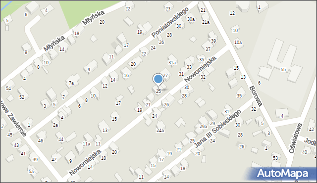 Zawiercie, Nowomiejska, 25, mapa Zawiercie