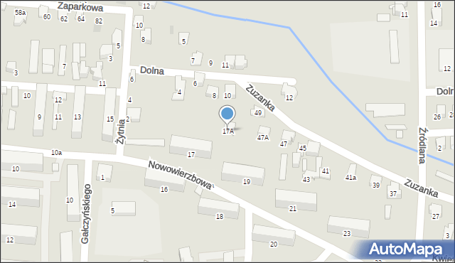 Zawiercie, Nowowierzbowa, 17A, mapa Zawiercie