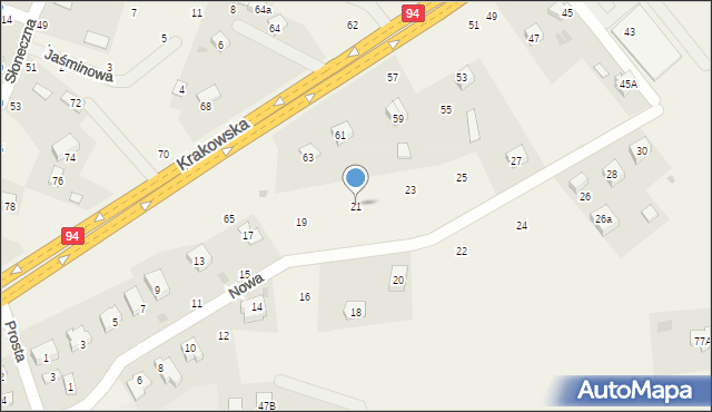 Zbylitowska Góra, Nowa, 21, mapa Zbylitowska Góra