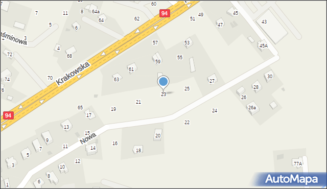 Zbylitowska Góra, Nowa, 23, mapa Zbylitowska Góra