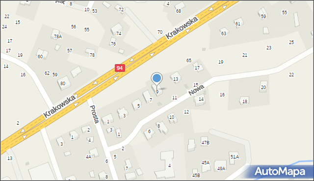 Zbylitowska Góra, Nowa, 9A, mapa Zbylitowska Góra