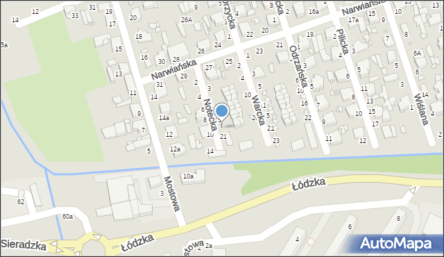 Zduńska Wola, Notecka, 19, mapa Zduńska Wola