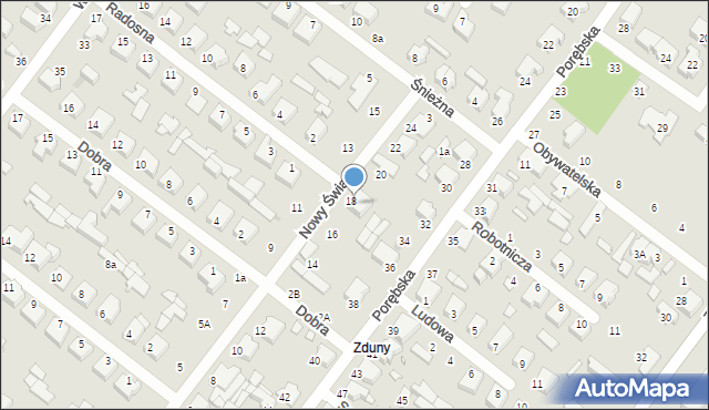 Zduńska Wola, Nowy Świat, 18a, mapa Zduńska Wola