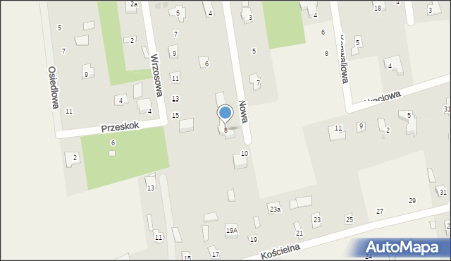 Żelechów, Nowa, 8, mapa Żelechów