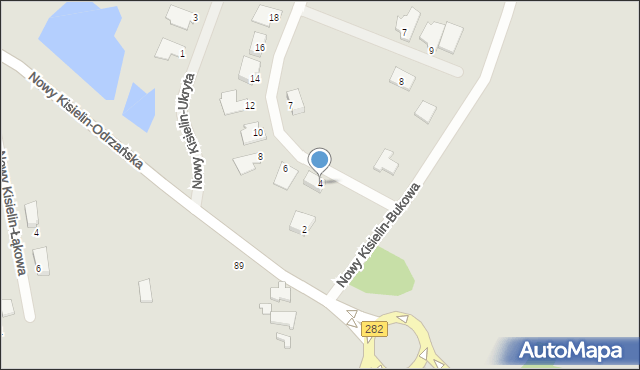 Zielona Góra, Nowy Kisielin-Grabowa, 4, mapa Zielona Góra