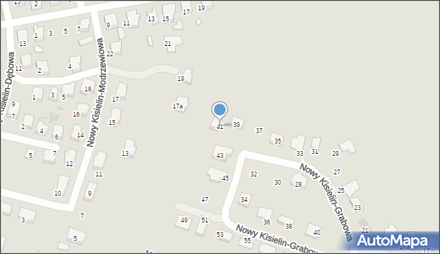 Zielona Góra, Nowy Kisielin-Grabowa, 41, mapa Zielona Góra