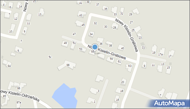 Zielona Góra, Nowy Kisielin-Grabowa, 57, mapa Zielona Góra