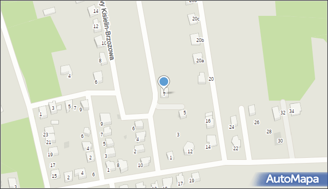 Zielona Góra, Nowy Kisielin-Kasztanowa, 7, mapa Zielona Góra