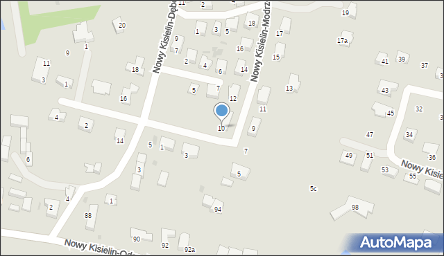 Zielona Góra, Nowy Kisielin-Modrzewiowa, 10, mapa Zielona Góra
