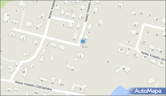 Zielona Góra, Nowy Kisielin-Modrzewiowa, 7, mapa Zielona Góra