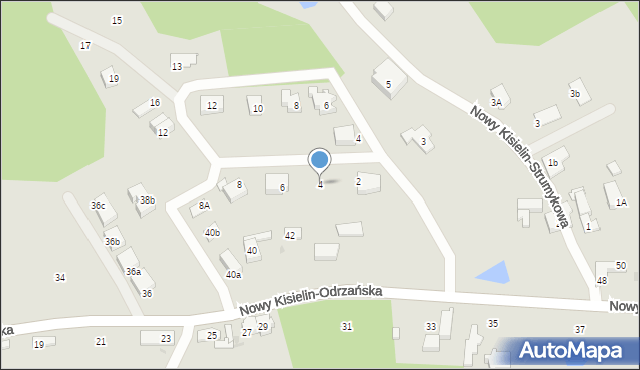 Zielona Góra, Nowy Kisielin-Piaskowa, 4, mapa Zielona Góra