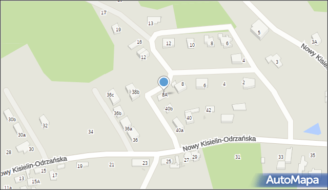 Zielona Góra, Nowy Kisielin-Piaskowa, 8A, mapa Zielona Góra