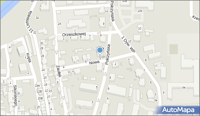 Złocieniec, Nowa, 1, mapa Złocieniec