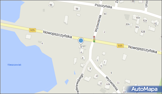 Żory, Nowopszczyńska, 6, mapa Żor