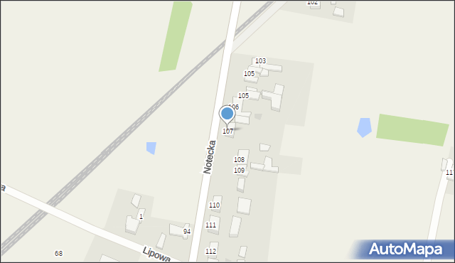 Zwierzyn, Notecka, 107, mapa Zwierzyn