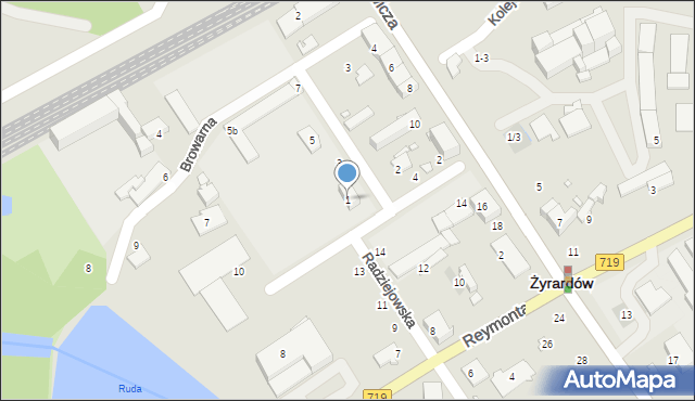 Żyrardów, Noworadziejowska, 1, mapa Żyrardów